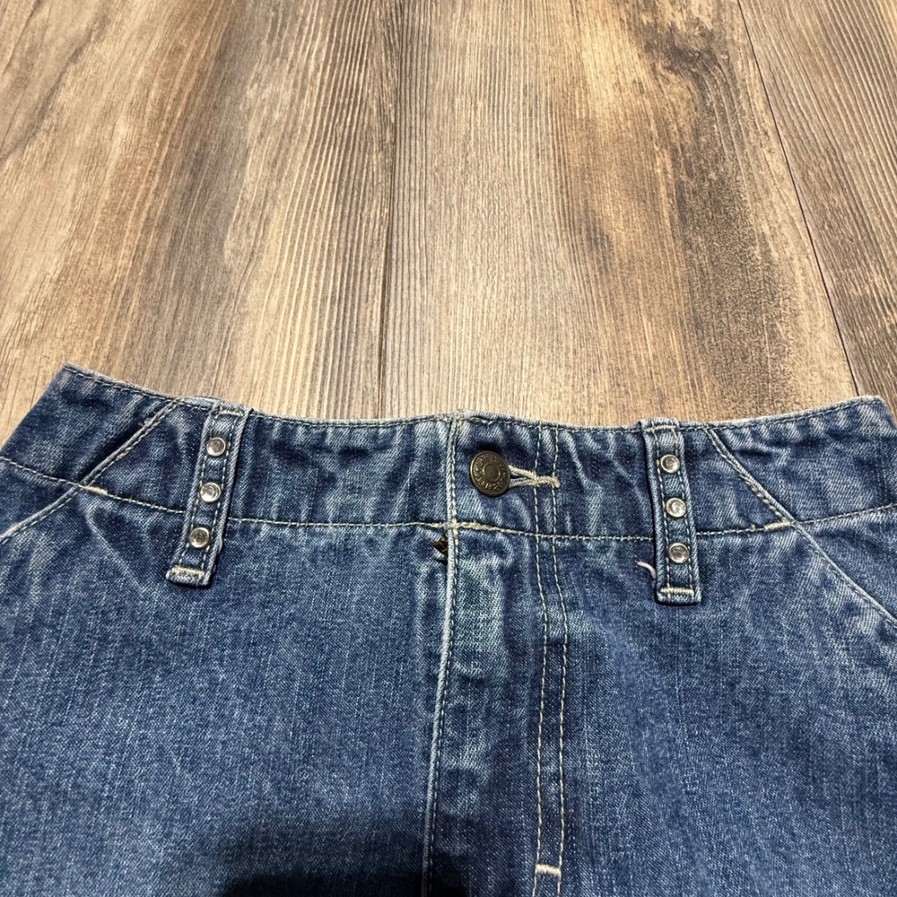 Vintage Lee Denim Midi Skirt Blue Cotton Y2KKids RetroKids - Picture 3 of 7